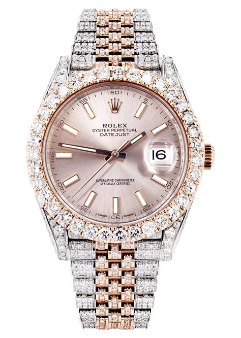 rose gold Rolex with diamonds